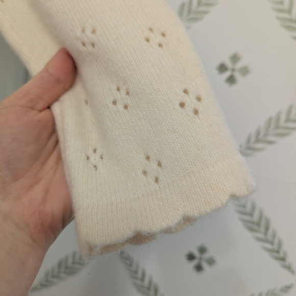 Cream Pointelle Cardigan - Picture 2 of 5